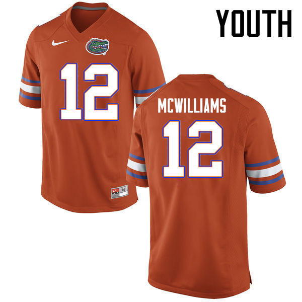 Youth Florida Gators #12 C.J. McWilliams College Football Jerseys Sale-Orange - Click Image to Close